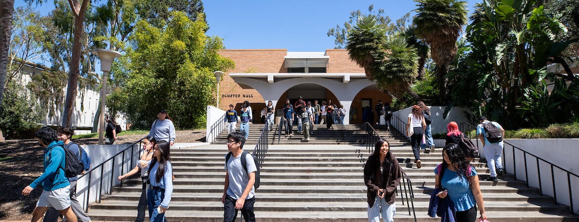 Students walking on campus