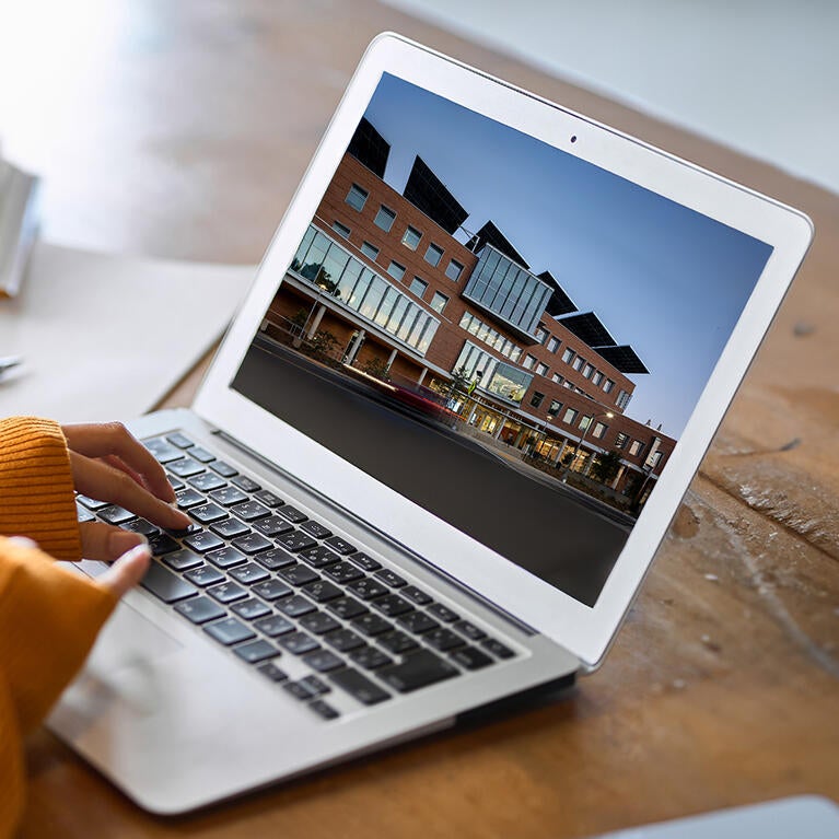MBA student working online