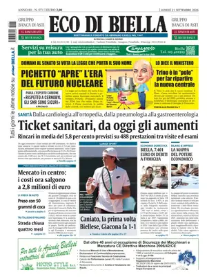 Prima Pagina "Eco di Biella"