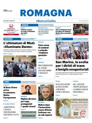 Prima Pagina "Il Resto del Carlino | Romagna"