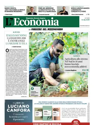 Prima Pagina "L'Economia | Corriere del Mezzogiorno"