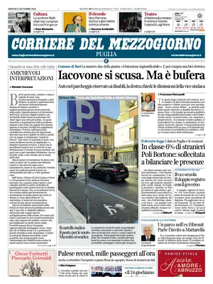 Prima Pagina "Corriere del Mezzogiorno | Puglia"