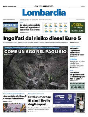 Prima Pagina "Il Giorno | Alta Lombardia"