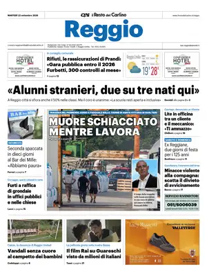Prima Pagina "Il Resto del Carlino | Reggio"