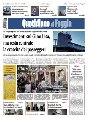 Prima Pagina "Quotidiano di Foggia"