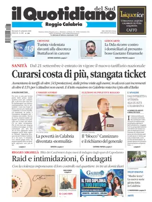 Prima Pagina "Il Quotidiano del Sud | Reggio Calabria"