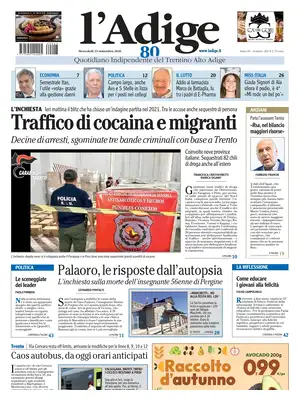 Prima Pagina "L'Adige"
