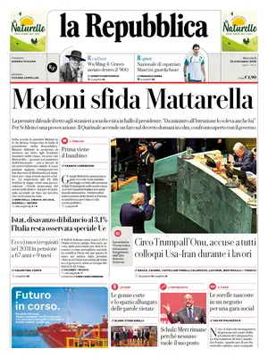 Prima Pagina "La Repubblica"